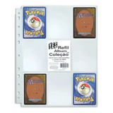 Kit 10 Folhas Plástica Pasta Fichário Cards Colecionáveis