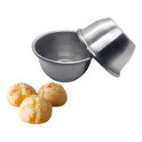 Kit 10 Formas P pão De Queijo Grande 5cm Cor Cinza