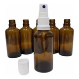 Kit 10 Frascos Vidro Âmbar 50 Ml Com Válvula Anti Vazamento