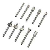 Kit 10 Fresas Brocas Cnc Madeira Tupia Para Micro Retifica