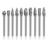 Kit 10 Fresas Brocas Tungstenio Gravação Aço Micro Retifica
