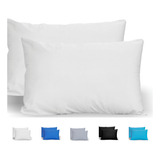 Kit 10 Fronhas Avulsas Para Travesseiro Malha Lisa 100 Algodão Toque Macio Com Zíper Hotel Pousada Cor Branco Cozzilar