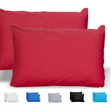 Kit 10 Fronhas Avulsas Para Travesseiro Malha Lisa 100 Algodão Toque Macio Com Zíper Hotel Pousada Cor Vermelho Cozzilar