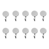 Kit 10 Ganchos Adesivo 5cm Suporta Até 1kg Organiza Sem Furo