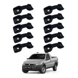 Kit 10 Ganchos P Carga Com Reforço Caçamba Fiat Strada