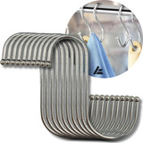 Kit 10 Ganchos Tipo S Aço Inox Bargas Suporte Utensílios Multiuso