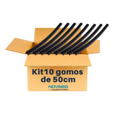 Kit 10 Gomos Cremalheira Preto Residencial 50cm Seg Garen