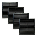 Kit 10 Grades De Ventilação Quadrada Plástico Preta 25x25 Cm