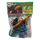 Kit 10 Insetos Lagarto Brinquedo De Borracha Besouro Aranha
