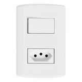 Kit 10 Interruptor Tecla Simples Tomada 10a Pluzie Modular