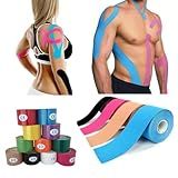 Kit 10 Kinésio Tape Fita Bandagem Adesiva Elástica Funcional Muscular Fisoterapia Faixa Cinesiológica Exercicio
