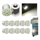 Kit 10 Lampada 22 Led Ba15s 1 Polo Branca 3014 24v Atacado