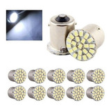 Kit 10 Lampada 22 Led Ba15s 1 Polo Branca 3014 Atacado 6000k