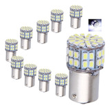 Kit 10 Lampada 50 Led Ba15s 24v 1 Polo Branca Atacado