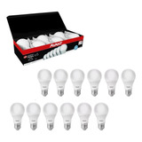 Kit 10 Lâmpada 9w Led Bulbo E27 6500k Branco Frio 2 Brinde Cor Da Luz Branco frio Bivolt