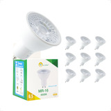Kit 10 Lâmpada Led 6 5w Mr16 Dicroica Branco Frio Quente