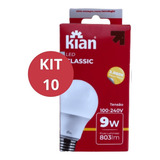 Kit 10 Lâmpada Led Amarela 9w 3000k Economica Bivolt 2022 Cor Da Luz Branco quente 110v 220v