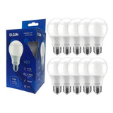 Kit 10 Lâmpada Led Bulbo 9w 65000k E27 Elgin