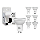 Kit 10 Lâmpada Led Dicroica Mr16 7w Gu10 3000k Bivolt Pix Luz Branco Quente 3000k 110 220v