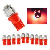 Kit 10 Lampada T10 5 Led Pingo Luz Cores Atacado