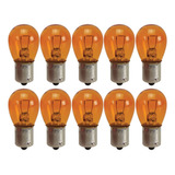 Kit 10 Lâmpadas 1 Polo Seta Pisca Bau15s 21w Py21w 12v Ambar