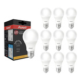 Kit 10 Lâmpadas Bulbo Led E27 9w 3000k Luz Amarela Avant