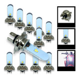 Kit 10 Lâmpadas H4 Moto 8000k Super Branca Tipo Xenon Led