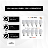 Kit 10 Lâmpadas Led 20w Bulbo Alta Potência E27 Branco Frio Cor Da Luz Branco frio Bivolt