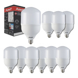 Kit 10 Lâmpadas Led 50w Bulbo E27 6500k Branco Frio 100v 240v
