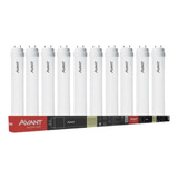 Kit 10 Lâmpadas Led Tubular Bivolt 9w 60cm Branco Frio 6500k Avant Branco frio