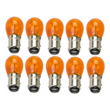 Kit 10 Lâmpadas P21 2 Polos 21w 5w 12v Bay15d Ambar 1034