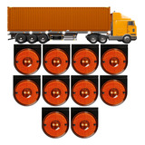 Kit 10 Lanterna Lateral 2 Led 12 24v Caminhão Amarela Âmbar
