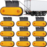 Kit 10 Lanterna Lateral Led Carreta Baú Reboque Com Suporte