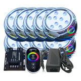 Kit 10 Led 9w 80mm Rgb Piscina Comando Fonte Rosca 1 2