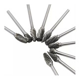 Kit 10 Lima Rotativa Tungstênio Retífica Torno Fresa Cnc 3mm