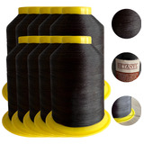 Kit 10 Linhas De Nylon Preto Costura Forte Resistente Ponto Americano