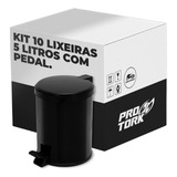 Kit 10 Lixeiras Cesto Plástico 5 Litros Com Pedal Pequena
