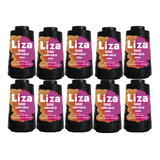 Kit 10 Liza Preta 500 Metros Fio N 2 Círculo Trança E Crochê