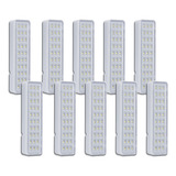 Kit 10 Luminária De Emergência Lâmpada 30 Led Segurimax Slim Cor Branco 110v 220v