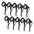 Kit 10 Luminária Espeto Jardim Cob Led 5w Luz Amarela Carcaça Preto Luz Branco-quente 110v/220v (bivolt)