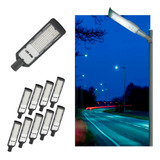 Kit 10 Luminária Led P Poste 200w Iluminação Publica 6500k Carcaça Preto Luz Branco frio 110v 220v