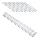 Kit 10 Luminaria Tubular Led Sobrepor Slim 36w 120cm Calha Cor Branco Voltagem 110v 220v bivolt