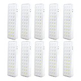 Kit 10 Luminárias Emergência 30 Leds Bivolt Residencial
