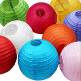 Kit 10 Luminárias Orientais 20 Cm Coloridas Para Eventos Cor Cores Variadas 110v 220v