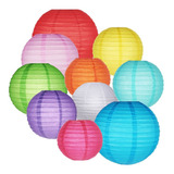 Kit 10 Luminárias Orientais 20 Cm Coloridas Para Eventos