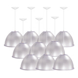 Kit 10 Luminárias Prismático Galpão Industrial 12 Cristal