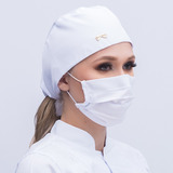 Kit 10 Máscara Tecido Respiratória Lavável Branca