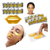 Kit 10 Mascaras Hidratante Labial 10 Pads Colageno Olhos