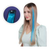 Kit 10 Mechas Aplique Tic Tac Colorido Cor Azul
