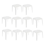 Kit 10 Mesas Monobloco De Plastico Quadrada Bar Multiuso